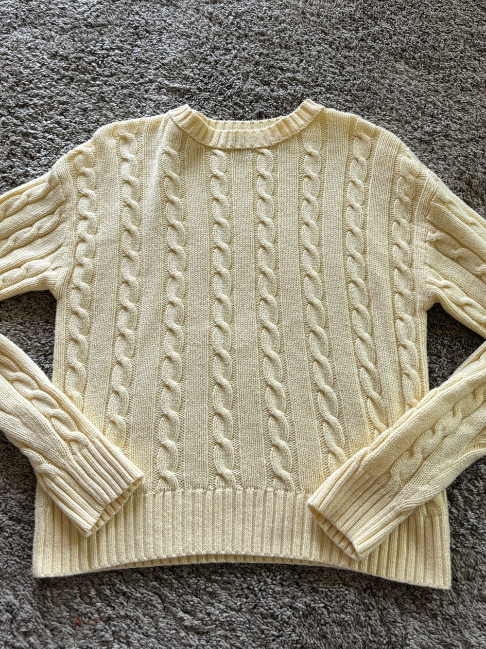 wild fable Butter Yellow Cable-Knit Crew Sweater